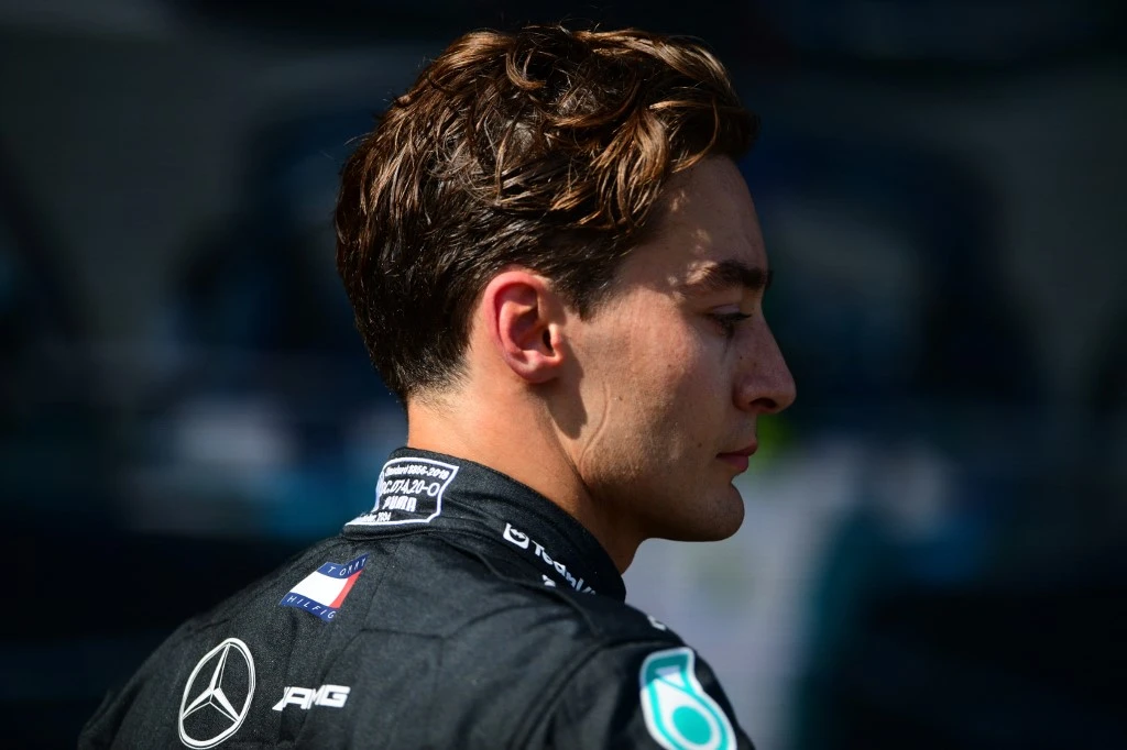 George Russell of Mercedes-AMG Petronas is celebrating his victory during the race of the Belgian GP, the 14th race of the Formula 1 World Championship, in Spa-Francorchamps Circuit, Stavelot, Vellonia, Belgium, on July 28, 2024