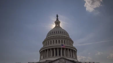A view of the US Capitol in Washington, DC, United States, on July 14, 2024, is showing the seat of the United States Congress, the legislative branch of the federal government, a day after the former US president Donald Trump is being injured during a shooting at a campaign rally in Butler, Pennsylvania. It is located on Capitol Hill at the eastern end of the National Mall in Washington, D.C