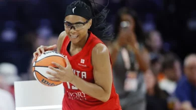 Allisha Gray #15 of the Atlanta Dream competes in the Skills Challenge & 3-Point Contest ahead of the 2024 WNBA All-Star Game at Footprint Center on July 19, 2024 in Phoenix, Arizona