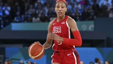 A’ja Wilson (USA), Basketball, Women's Gold Medal Game between France and United States during the Olympic Games Paris 2024 on 11 August 2024 at Bercy Arena in Paris, France